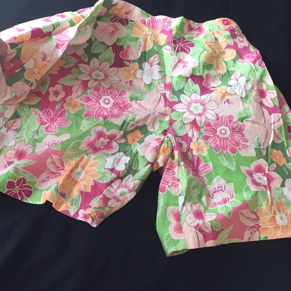 VINTAGE SKORT sz 8 FLORAL Hawaii Vibe COTTON EUC - Picture 6 of 8